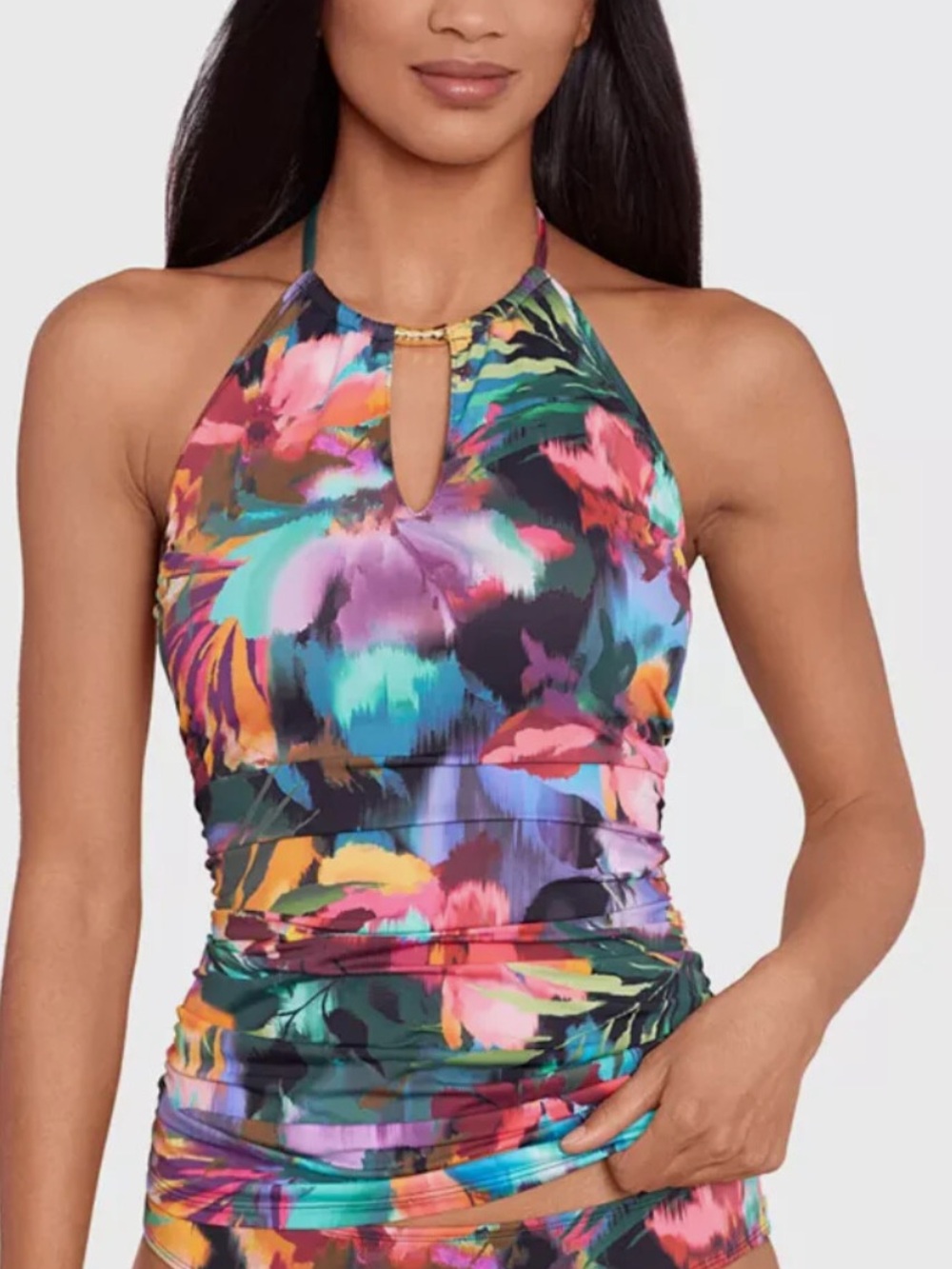Ralph Lauren Black Label Halter High Neck Tankini Swim Top Color 16 NEW